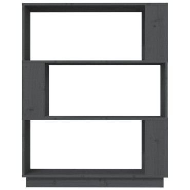vidaXL Βιβλιοθήκη/Διαχωριστικό Χώρου Γκρι 80x25x101cm Μασίφ Πεύκο 1 τεμ.