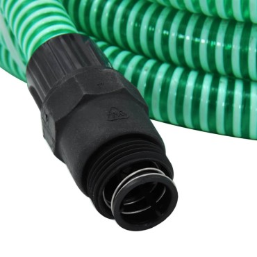 vidaXL Σωλήνας Αναρρόφησης με Συνδέσεις από PVC Πράσινος 4 μ/1" PVC