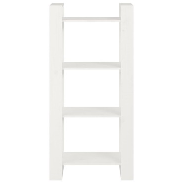 vidaXL Βιβλιοθήκη/Διαχωριστικό Χώρου Λευκό 60x35x125cm Μασίφ Ξύλο 1 τεμ.