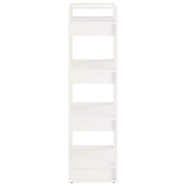 vidaXL Βιβλιοθήκη/Διαχωριστικό Χώρου Λευκό 60x35x125cm Μασίφ Ξύλο 1 τεμ.