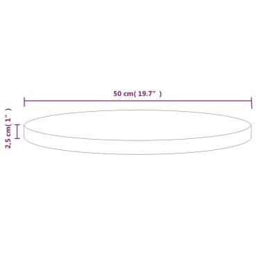 vidaXL Επιφάνεια Τραπεζιού 50x2,5cm από Μασίφ Ξύλο Πεύκου 1 τεμ.