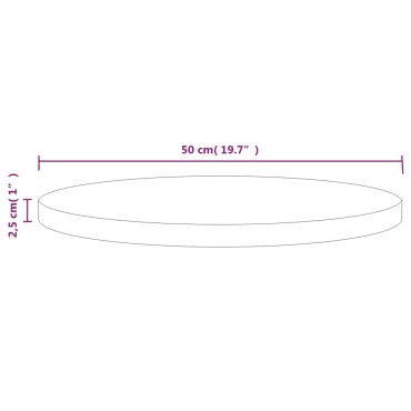 vidaXL Επιφάνεια Τραπεζιού Λευκή 50x2,5cm από Μασίφ Ξύλο Πεύκου 1 τεμ.