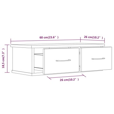 vidaXL Ντουλάπι Τοίχου Καπνιστή Δρυς 60x26x18,5cm Επεξεργασμένο Ξύλο 1 τεμ.