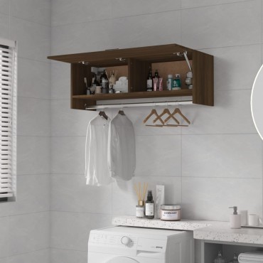 vidaXL Ντουλάπα Καφέ Δρυς 100x32,5x35cm από Επεξεργασμένο Ξύλο 1 τεμ.