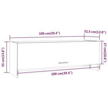 vidaXL Ντουλάπα Καφέ Δρυς 100x32,5x35cm από Επεξεργασμένο Ξύλο 1 τεμ.
