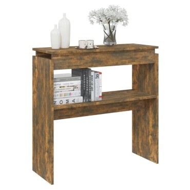 vidaXL Τραπέζι Κονσόλα Καπνιστή Δρυς 80x30x80cm Επεξεργασμένο Ξύλο 1 τεμ.