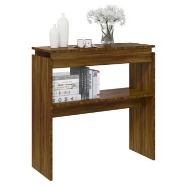 vidaXL Τραπέζι Κονσόλα Καφέ Δρυς 80x30x80cm Επεξεργασμένο Ξύλο 1 τεμ.