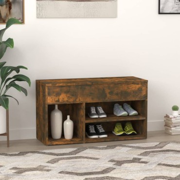 vidaXL Παπουτσοθήκη Καπνιστή Δρυς 80x30x45cm από Επεξεργασμένο Ξύλο