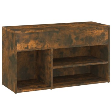 vidaXL Παπουτσοθήκη Καπνιστή Δρυς 80x30x45cm από Επεξεργασμένο Ξύλο
