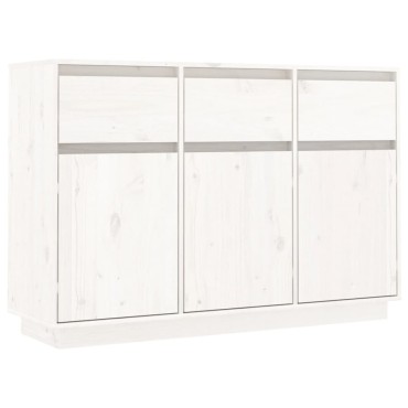 vidaXL Μπουφές Λευκός 110x34x75cm από Μασίφ Ξύλο Πεύκου 1 τεμ.