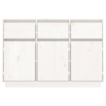 vidaXL Μπουφές Λευκός 110x34x75cm από Μασίφ Ξύλο Πεύκου 1 τεμ.