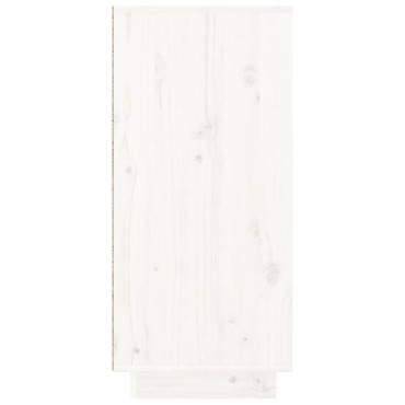 vidaXL Μπουφές Λευκός 110x34x75cm από Μασίφ Ξύλο Πεύκου 1 τεμ.
