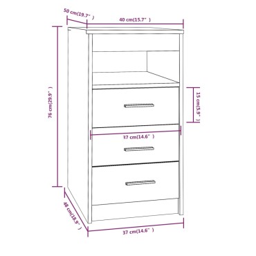 vidaXL Συρταριέρα Καπνιστή Δρυς 40x50x76cm από Επεξεργασμένο Ξύλο 1 τεμ.