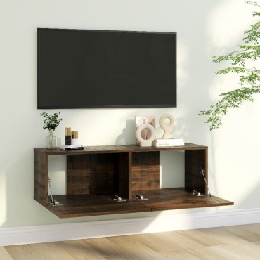 vidaXL Έπιπλο Τηλεόρασης Τοίχου Καπνιστή Δρυς 100x30x30cm Επεξ. Ξύλο