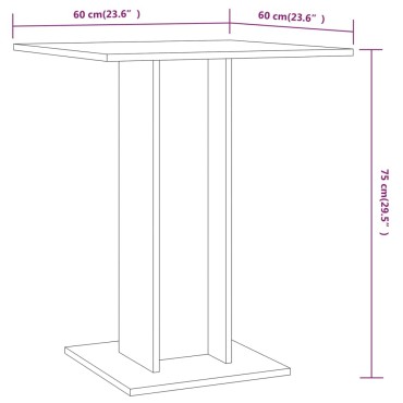 vidaXL Τραπέζι Bistro Καπνιστή Δρυς 60x60x75cm από Επεξεργασμένο Ξύλο 1 τεμ.