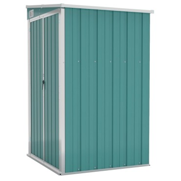 vidaXL Αποθήκη Κήπου Επιτοίχια Πράσινη 118x100x178 εκ από Γαλβ. Ατσάλι