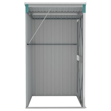 vidaXL Αποθήκη Κήπου Επιτοίχια Πράσινη 118x100x178 εκ από Γαλβ. Ατσάλι