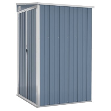 vidaXL Αποθήκη Κήπου Επιτοίχια Γκρι 118x100x178 εκ. Γαλβ. Χάλυβας