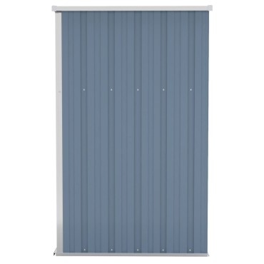vidaXL Αποθήκη Κήπου Επιτοίχια Γκρι 118x100x178 εκ. Γαλβ. Χάλυβας