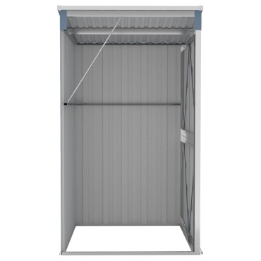 vidaXL Αποθήκη Κήπου Επιτοίχια Γκρι 118x100x178 εκ. Γαλβ. Χάλυβας