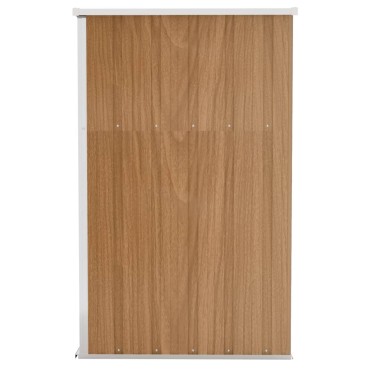 vidaXL Αποθήκη Κήπου Επιτοίχια Καφέ 118x100x178 εκ. από Γαλβ. Ατσάλι