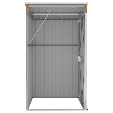 vidaXL Αποθήκη Κήπου Επιτοίχια Καφέ 118x100x178 εκ. από Γαλβ. Ατσάλι