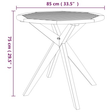 vidaXL Τραπέζι Κήπου 85x85x75cm από Μασίφ Ξύλο Ακακίας 1 τεμ.