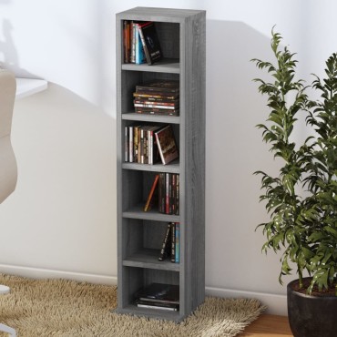 vidaXL Έπιπλο για CD Γκρι Sonoma 21x20x88cm από Επεξεργασμένο Ξύλο 1 τεμ.