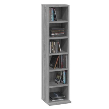 vidaXL Έπιπλο για CD Γκρι Sonoma 21x20x88cm από Επεξεργασμένο Ξύλο 1 τεμ.