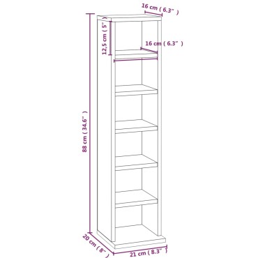vidaXL Έπιπλο για CD Γκρι Sonoma 21x20x88cm από Επεξεργασμένο Ξύλο 1 τεμ.