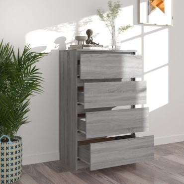 vidaXL Συρταριέρα Γκρι Sonoma 60x35x98,5cm από Επεξεργασμένο Ξύλο 1 τεμ.