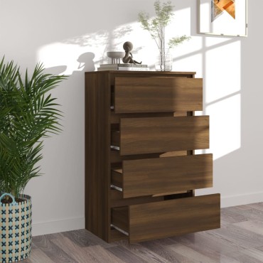 vidaXL Συρταριέρα Καφέ Δρυς 60x35x98,5cm από Επεξεργασμένο Ξύλο 1 τεμ.