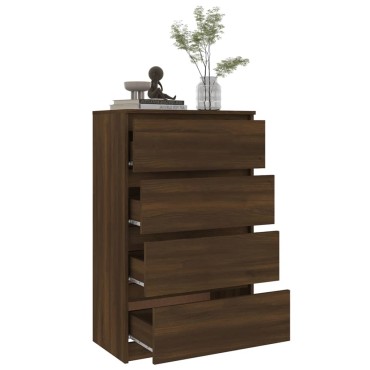 vidaXL Συρταριέρα Καφέ Δρυς 60x35x98,5cm από Επεξεργασμένο Ξύλο 1 τεμ.