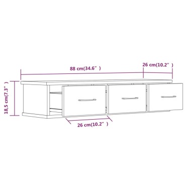 vidaXL Ντουλάπι Τοίχου Καπνιστή Δρυς 88x26x18,5cm Επεξεργασμένο Ξύλο 1 τεμ.