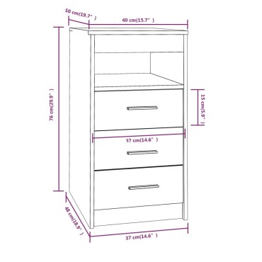 vidaXL Συρταριέρα Γκρι Sonoma 40x50x76cm από Επεξεργασμένο Ξύλο 1 τεμ.
