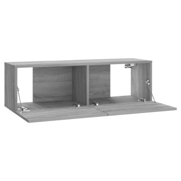 vidaXL Έπιπλο Τηλεόρασης Τοίχου Γκρι Sonoma 100x30x30cm Επεξερ. Ξύλο