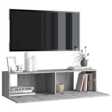 vidaXL Έπιπλο Τηλεόρασης Τοίχου Γκρι Sonoma 120x30x30cm Επεξερ. Ξύλο