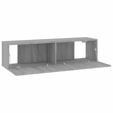 vidaXL Έπιπλο Τηλεόρασης Τοίχου Γκρι Sonoma 120x30x30cm Επεξερ. Ξύλο