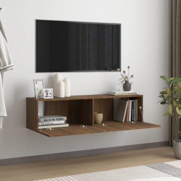 vidaXL Έπιπλο Τηλεόρασης Τοίχου Καφέ Δρυς 120x30x30cm Επεξεργα. Ξύλο
