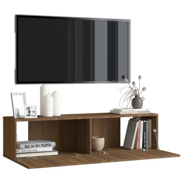 vidaXL Έπιπλο Τηλεόρασης Τοίχου Καφέ Δρυς 120x30x30cm Επεξεργα. Ξύλο