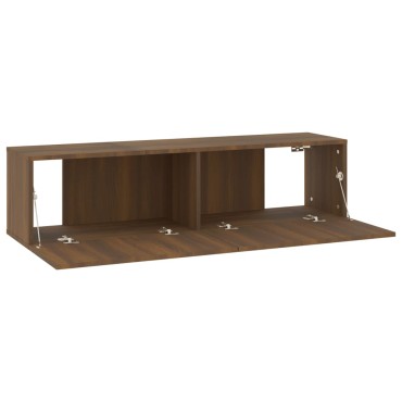 vidaXL Έπιπλο Τηλεόρασης Τοίχου Καφέ Δρυς 120x30x30cm Επεξεργα. Ξύλο