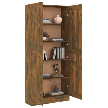 vidaXL Βιβλιοθήκη Καπνιστή Δρυς 82,5x30,5x185,5cm Επεξεργασμένο Ξύλο 1 τεμ.