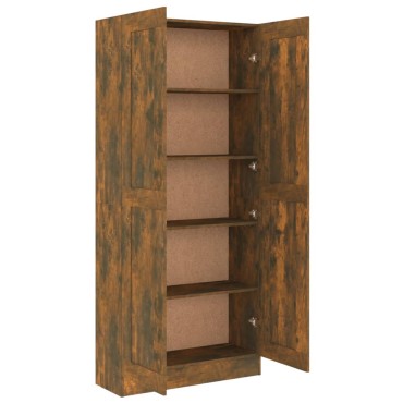 vidaXL Βιβλιοθήκη Καπνιστή Δρυς 82,5x30,5x185,5cm Επεξεργασμένο Ξύλο 1 τεμ.