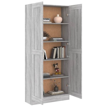 vidaXL Βιβλιοθήκη Γκρι Sonoma 82,5x30,5x185,5cm Επεξεργασμένο Ξύλο 1 τεμ.