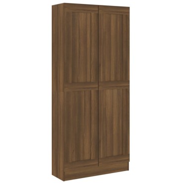 vidaXL Βιβλιοθήκη Καφέ Δρυς 82,5x30,5x185,5cm Επεξεργασμένο Ξύλο 1 τεμ.