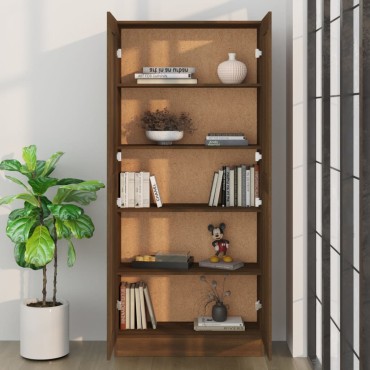 vidaXL Βιβλιοθήκη Καφέ Δρυς 82,5x30,5x185,5cm Επεξεργασμένο Ξύλο 1 τεμ.