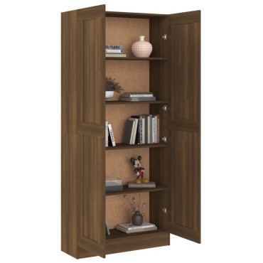 vidaXL Βιβλιοθήκη Καφέ Δρυς 82,5x30,5x185,5cm Επεξεργασμένο Ξύλο 1 τεμ.