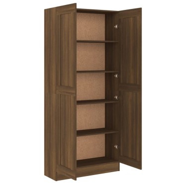 vidaXL Βιβλιοθήκη Καφέ Δρυς 82,5x30,5x185,5cm Επεξεργασμένο Ξύλο 1 τεμ.