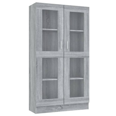 vidaXL Βιτρίνα Γκρι Sonoma 82,5x30,5x150cm Επεξεργασμένο Ξύλο 1 τεμ.