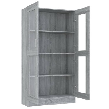 vidaXL Βιτρίνα Γκρι Sonoma 82,5x30,5x150cm Επεξεργασμένο Ξύλο 1 τεμ.